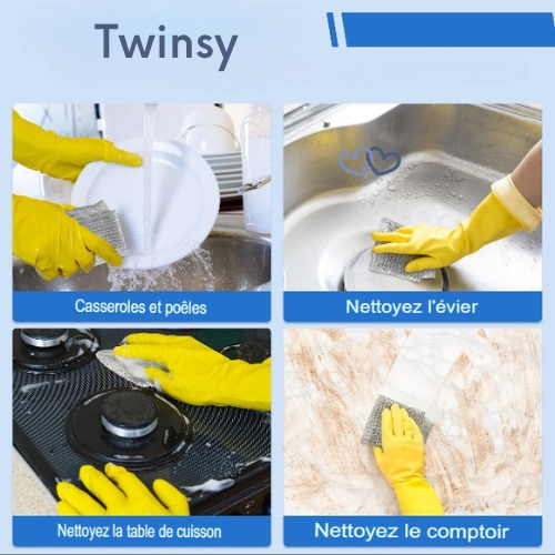 🧼 Éclat Argenté – Les Chiffonnettes Révolutionnaires ré-utilisables pour une Cuisine Impeccable 🧽 - Twinsy