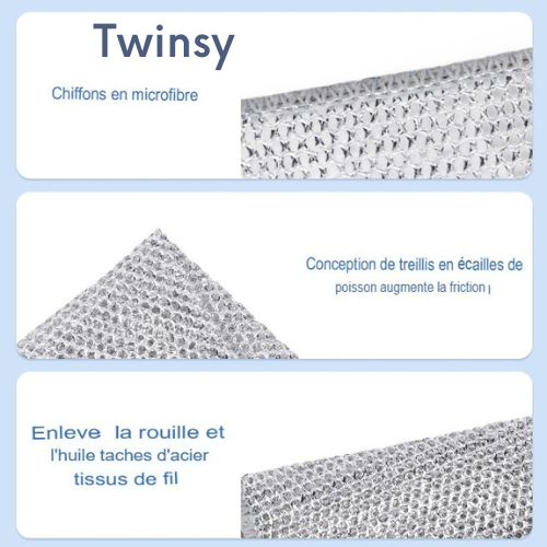 🧼 Éclat Argenté – Les Chiffonnettes Révolutionnaires ré-utilisables pour une Cuisine Impeccable 🧽 - Twinsy