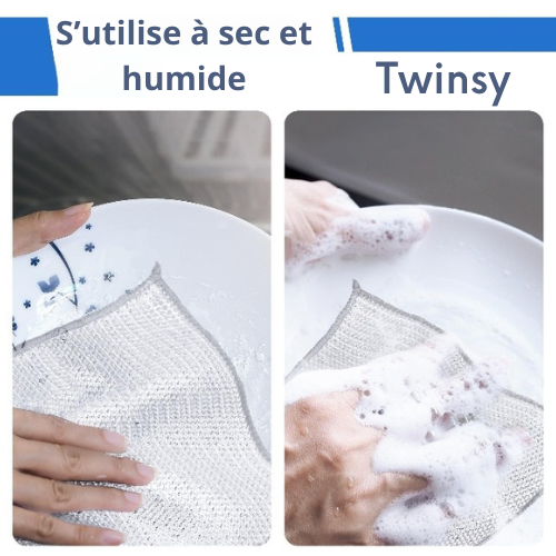 🧼 Éclat Argenté – Les Chiffonnettes Révolutionnaires ré-utilisables pour une Cuisine Impeccable 🧽 - Twinsy