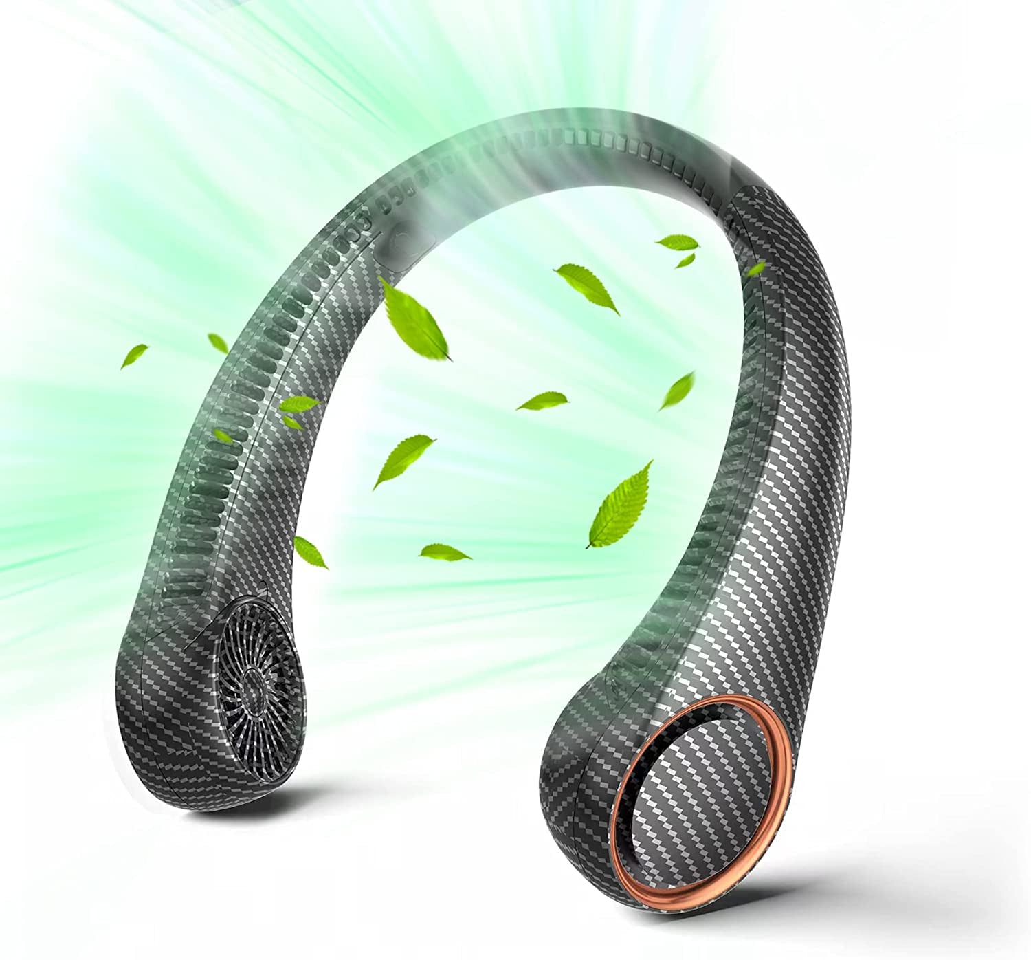 Portable Neck Fan, Hands Free Bladeless Fan, 360° Cooling Personal Fan,Wearable Quiet Fan for Outdoor Indoor, Birthday Gifts for Men Women Mom Dad, 4000Mah Battery USB Rechargeable, 3-Speeds(Black)