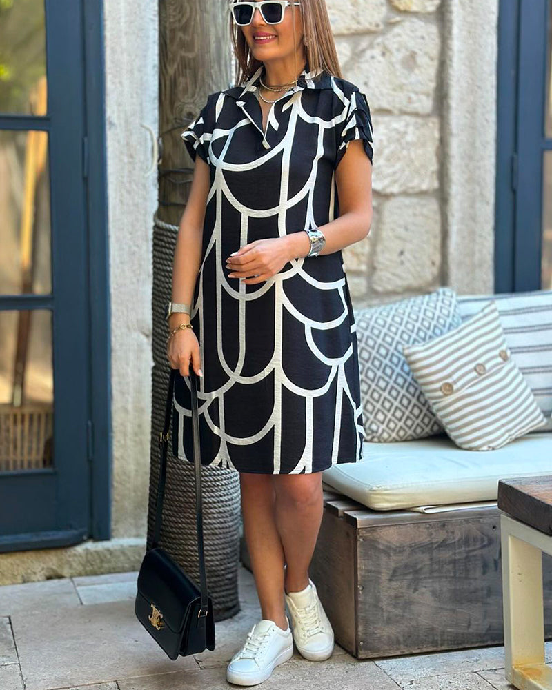MINELA | Robe Féminine à Manches Courtes - Fraîcheur et Élégance - Twinsy
