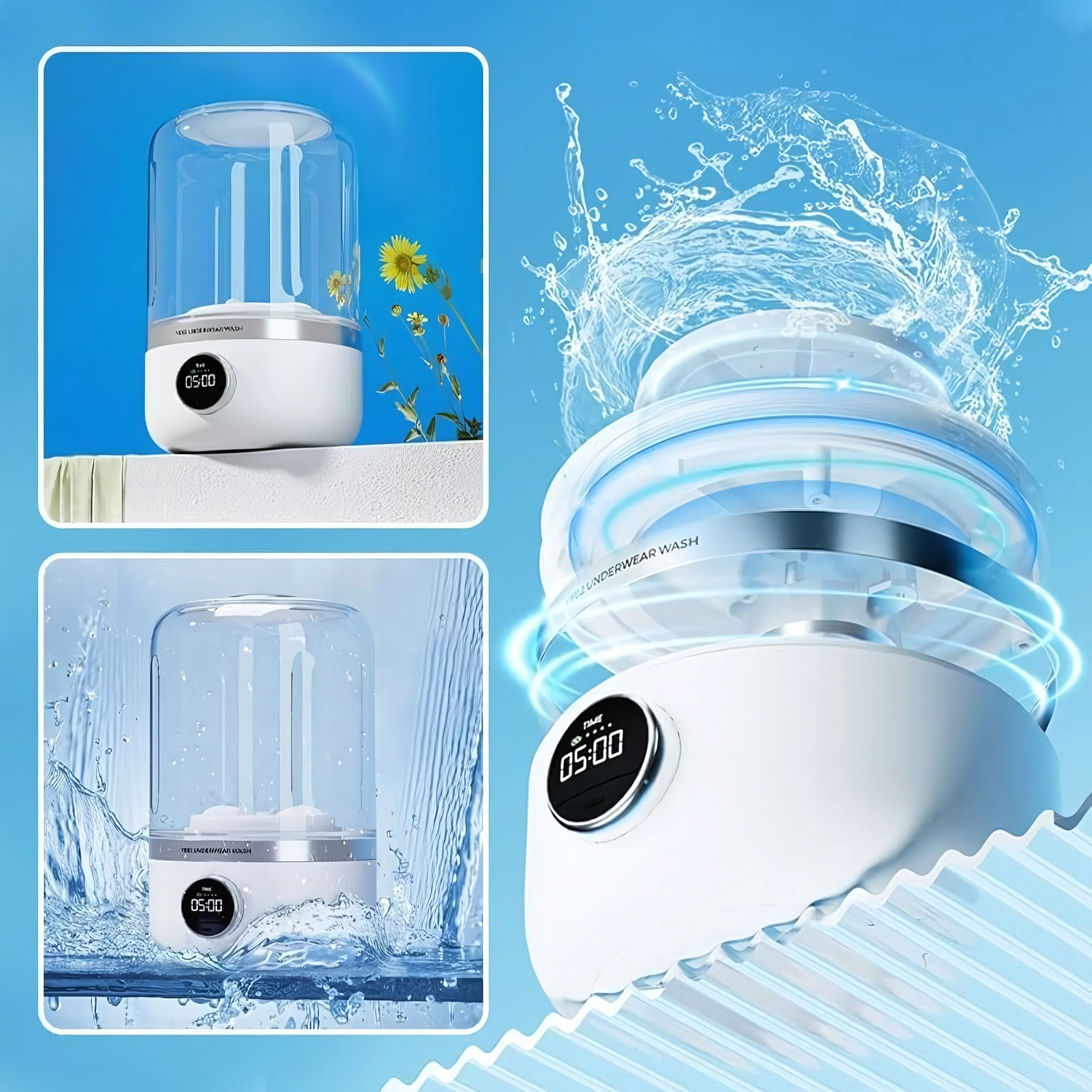 MiniWasher Twinsy – Lave-Linge Sans Fil Lave Ton Linge en Moins de 15 Minutes – N’importe Où, Sans Prise, Sans Effort - Twinsy