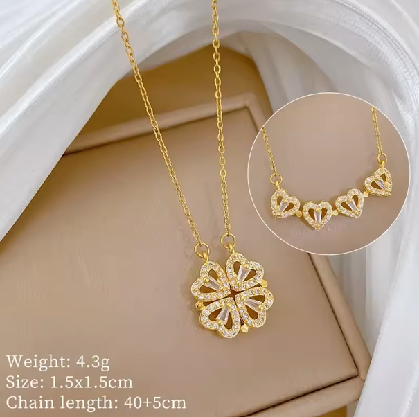Collier « Bella Clover » – Trèfle Porte‑Bonheur (or, argent, avec boîte cadeau) - Twinsy