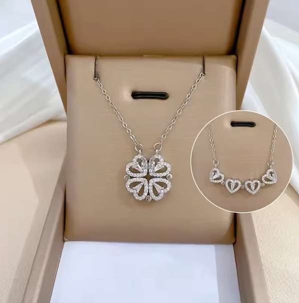 Collier « Bella Clover » – Trèfle Porte‑Bonheur (or, argent, avec boîte cadeau) - Twinsy