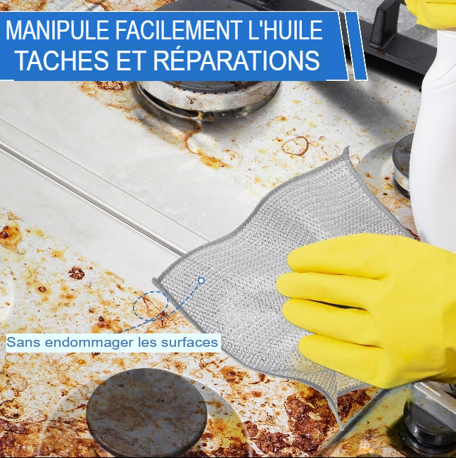 🧼 Éclat Argenté – Les Chiffonnettes Révolutionnaires ré-utilisables pour une Cuisine Impeccable 🧽 - Twinsy