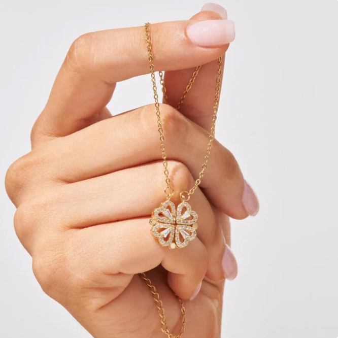 Collier « Bella Clover » – Trèfle Porte‑Bonheur (or, argent, avec boîte cadeau) - Twinsy