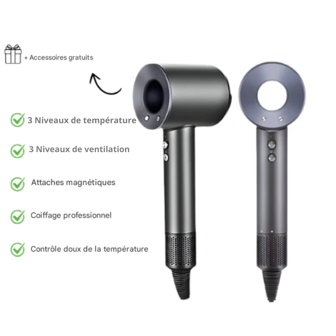 Sèche-Cheveux AirSonic : Rapide, Silencieux et Respectueux de Vos Cheveux - Twinsy