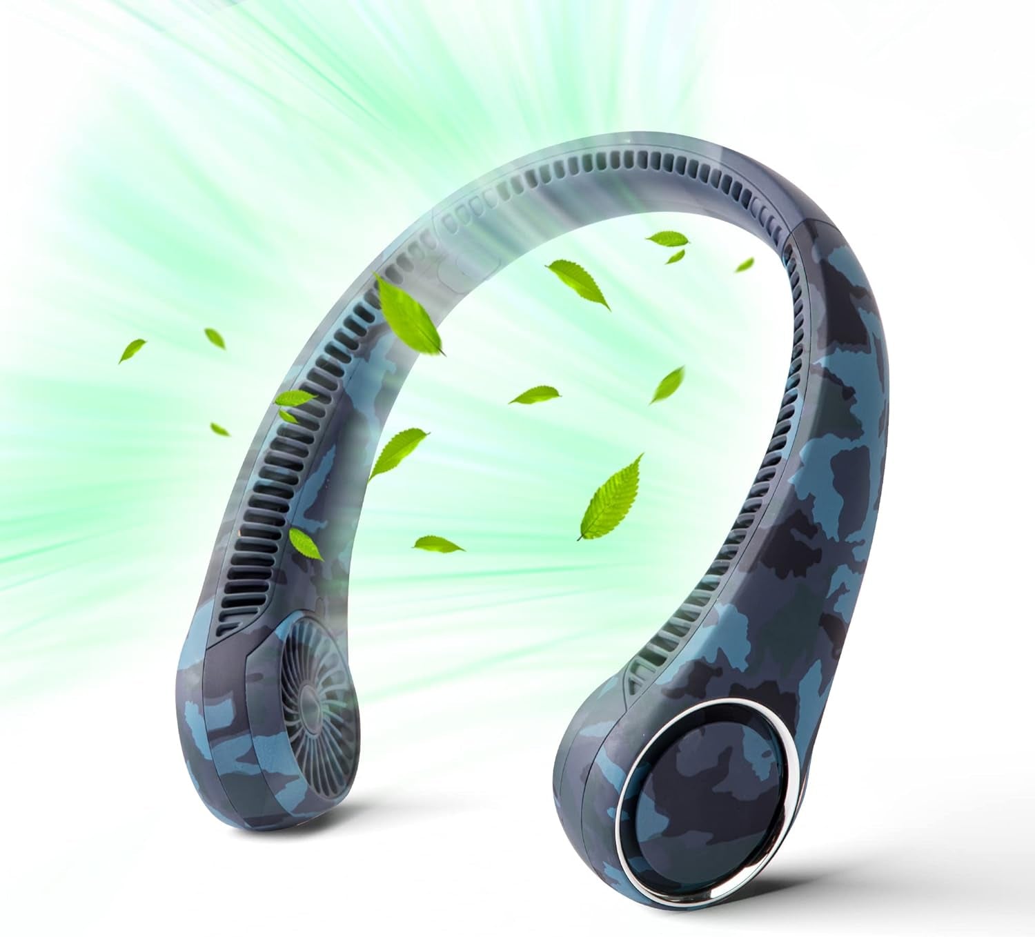 Portable Neck Fan, Hands Free Bladeless Fan, 360° Cooling Personal Fan,Wearable Quiet Fan for Outdoor Indoor, Birthday Gifts for Men Women Mom Dad, 4000Mah Battery USB Rechargeable, 3-Speeds(Black)