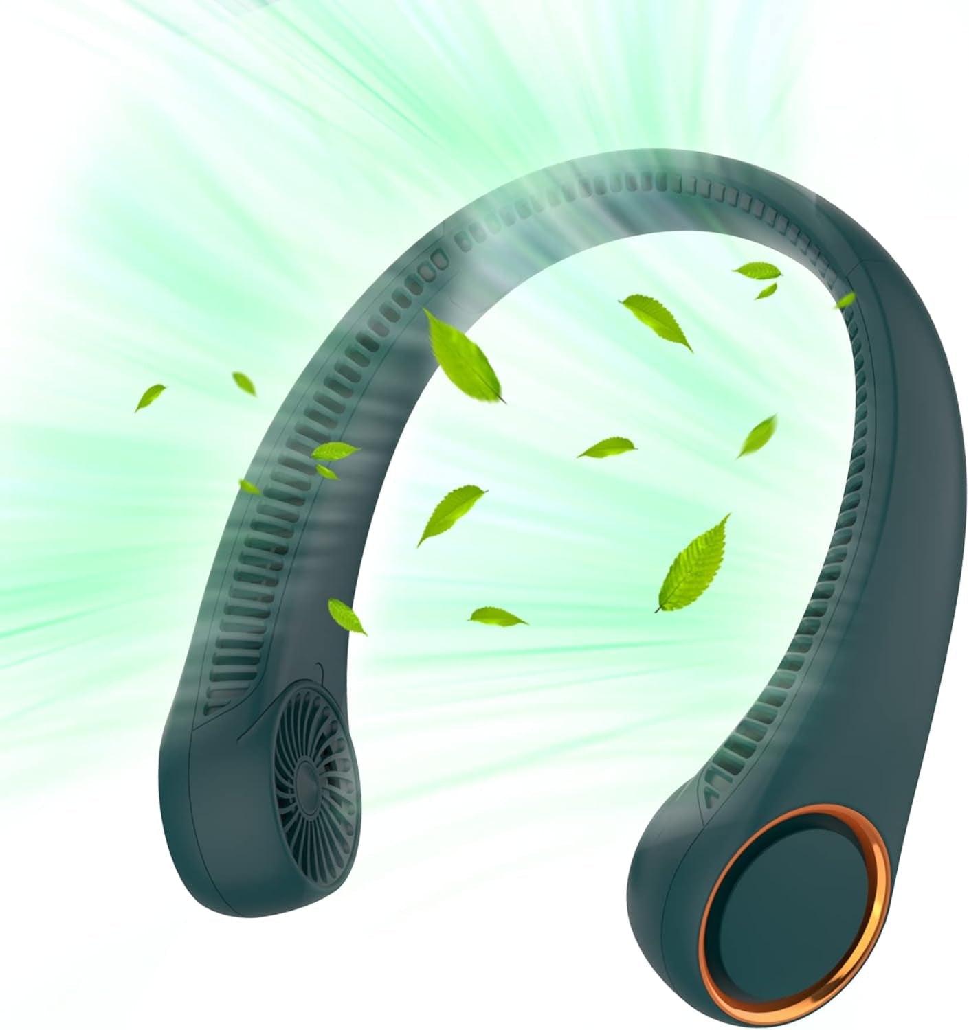 Portable Neck Fan, Hands Free Bladeless Fan, 360° Cooling Personal Fan,Wearable Quiet Fan for Outdoor Indoor, Birthday Gifts for Men Women Mom Dad, 4000Mah Battery USB Rechargeable, 3-Speeds(Black)